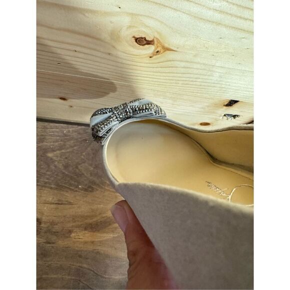 Jessica Simpson Selonia Women's Size 7Wedge Pump Shoes Warm Stone MicroSuede Gem - Picture 10 of 13